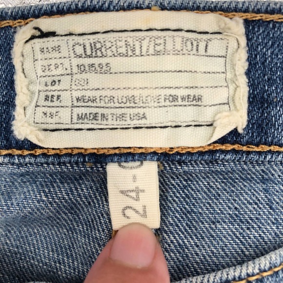 Current/Elliott Womens Size 24 The Rolled Skinny in Super Loved & Embroidery - Picture 7 of 9